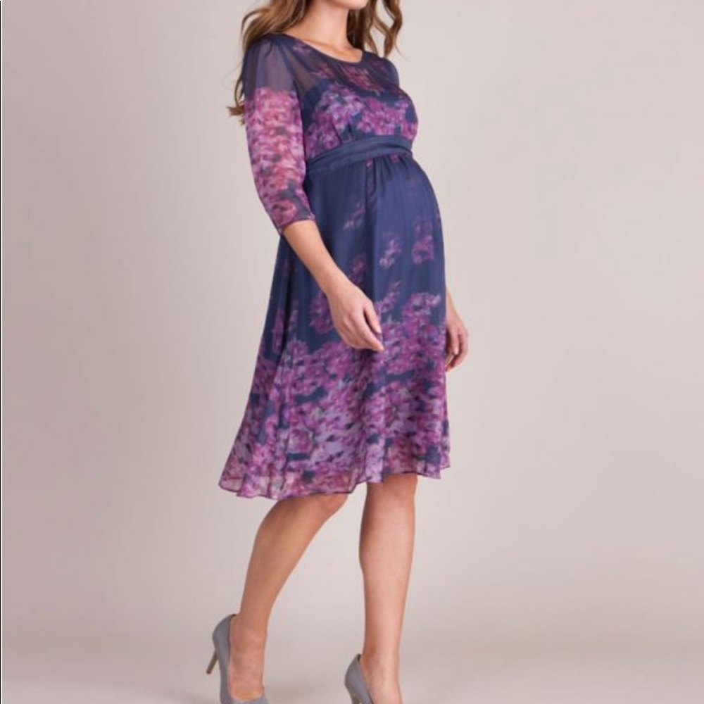 Seraphine silk blend maternity dress